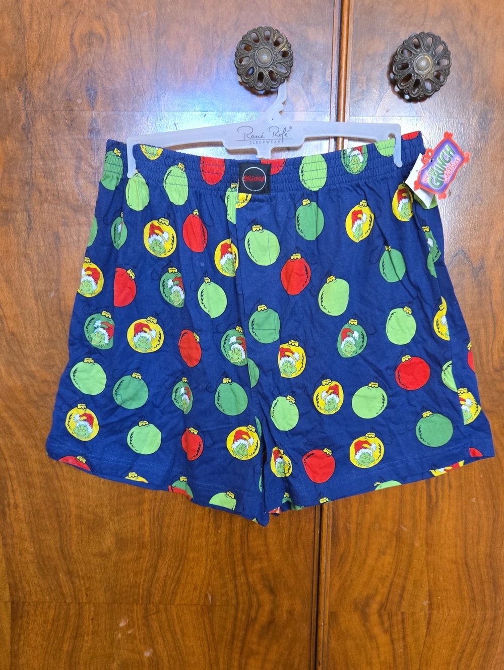 The Grinch Holiday Navy Blue Character Print Shorts Boxers
